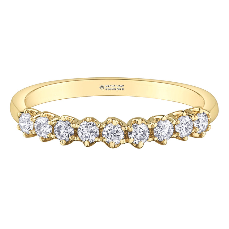 Maple Leaf Diamonds Yellow Gold Ring