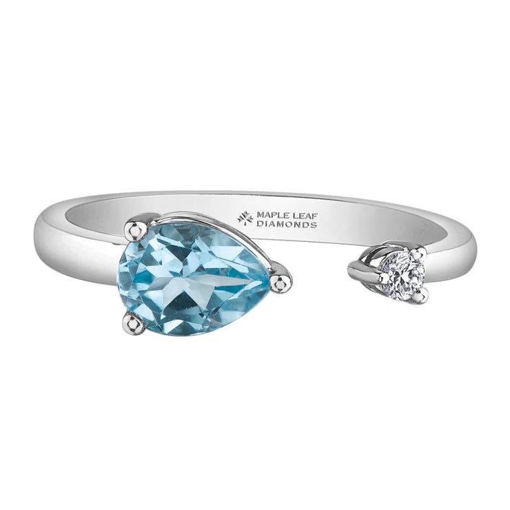 Maple Leaf Diamonds Gemstone Ring