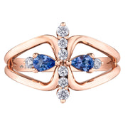 Maple Leaf Diamonds Rose Gold Ring