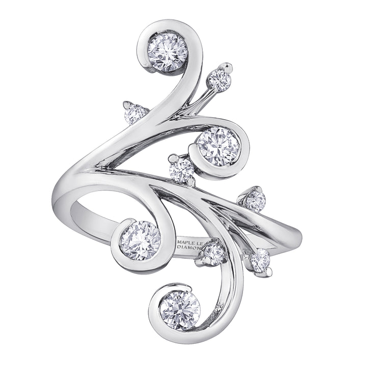 Maple Leaf Diamonds White Gold Ring