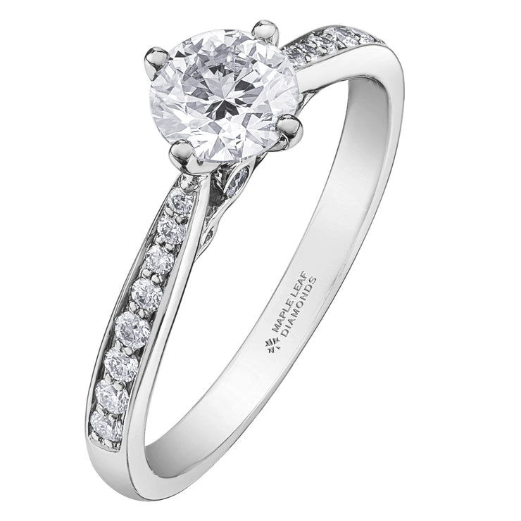 Maple Leaf Diamonds White Gold Ring
