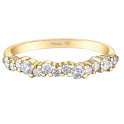 Maple Leaf Diamonds Yellow Gold Band