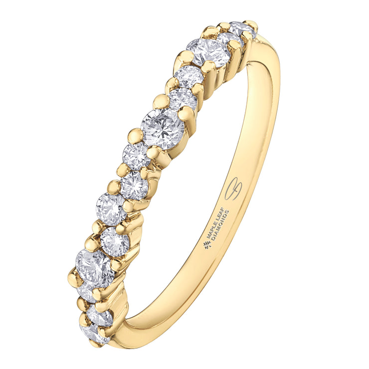 Maple Leaf Diamonds Yellow Gold Band