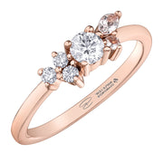 Maple Leaf Diamonds Rose Gold Ring