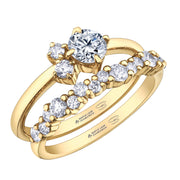 Maple Leaf Diamonds Yellow Gold Band