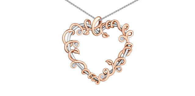 Rose And White Gold Diamond Necklace