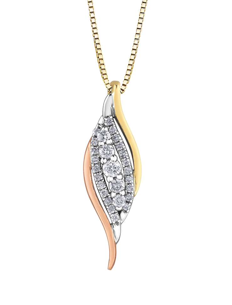 Tri-Colour Diamond Pendant