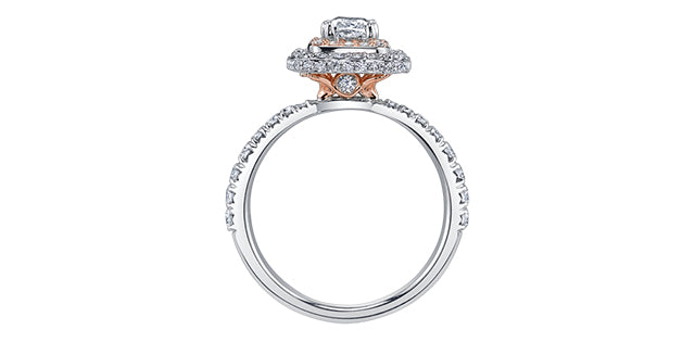 White And Rose Gold Diamond Ring