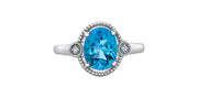 White Gold Blue Topaz Ring