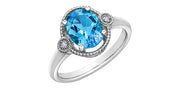 White Gold Blue Topaz Ring