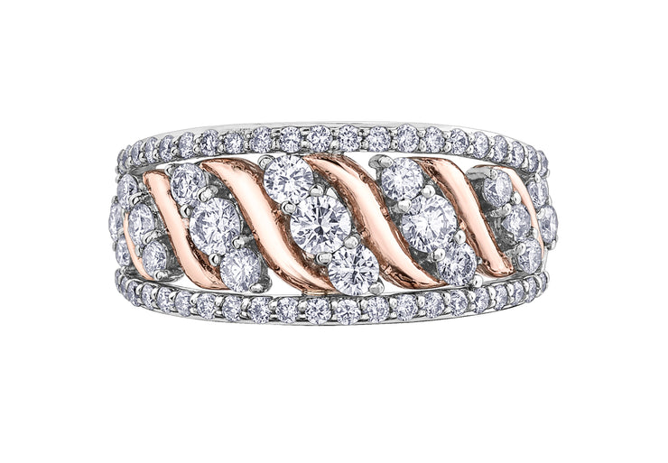 White And Rose Gold Diamond Ring