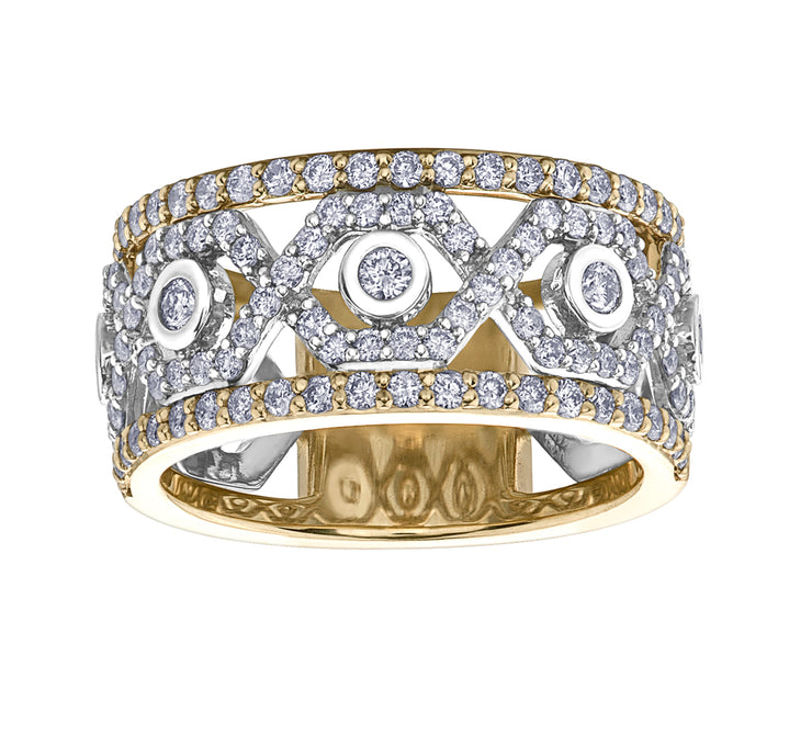 Yellow And White Gold Diamond Ring