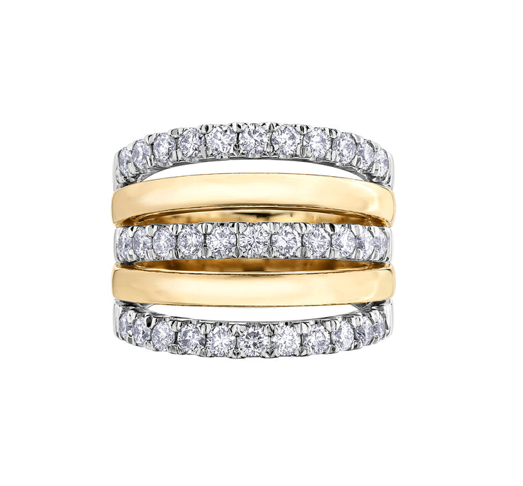 Yellow And White Gold Diamond Ring