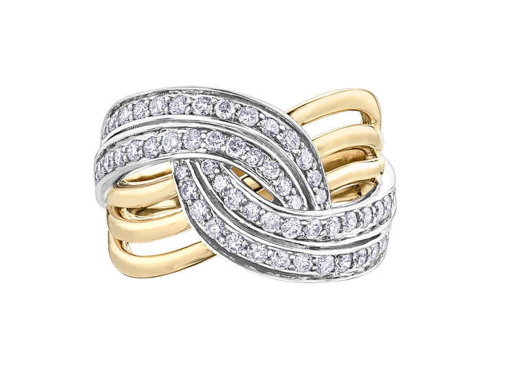 Yellow And White Gold Diamond Ring