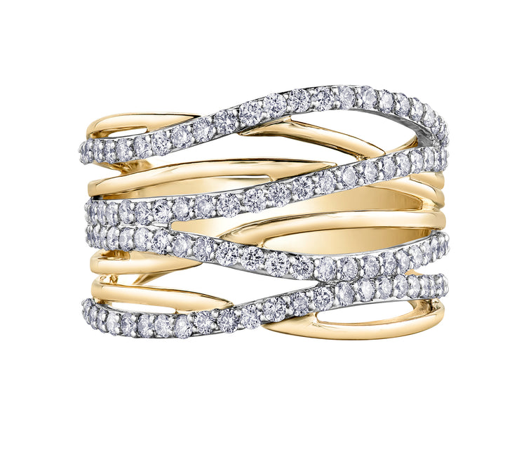 Yellow And White Gold Diamond Ring