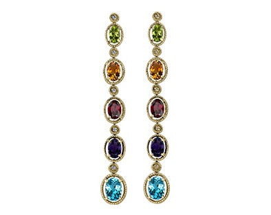 Yellow Gold Gemstone Earrings