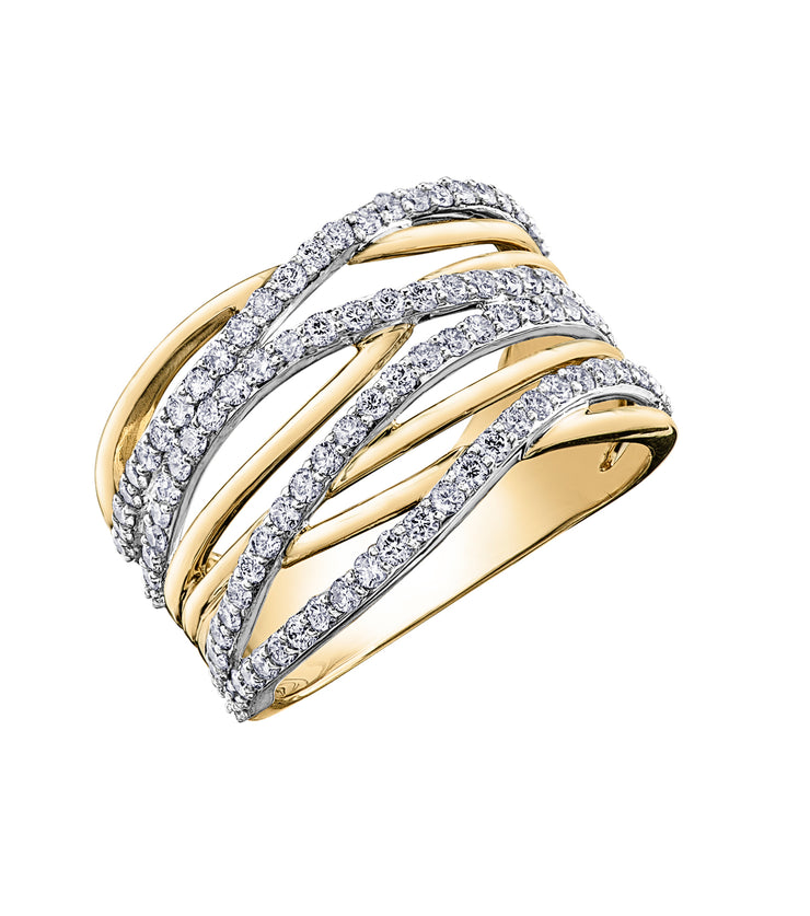 Yellow And White Gold Diamond Ring